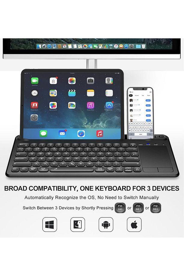 Yeni Kablosuz Bluetooth Klavye Taşınabilir Tablet Ultra Ince Sessiz Dizüstü Klavye - 4