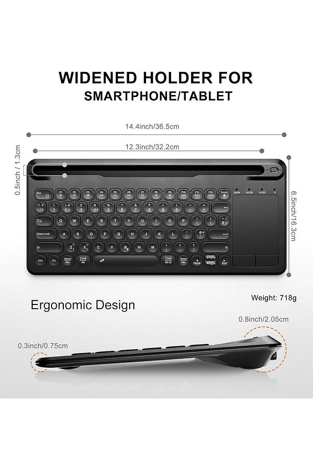 Yeni Kablosuz Bluetooth Klavye Taşınabilir Tablet Ultra Ince Sessiz Dizüstü Klavye - 5