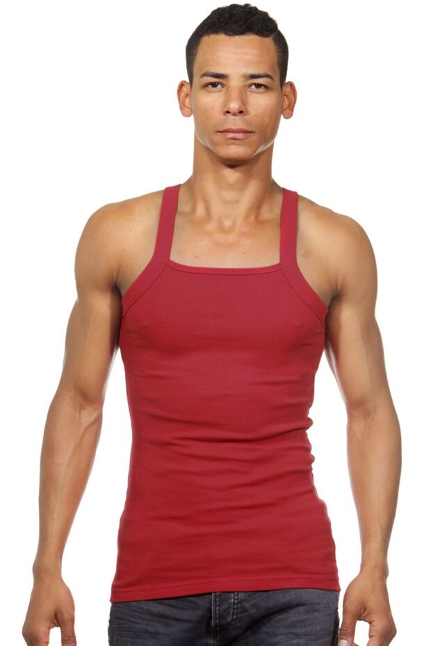 Strappy Claret Red Men's Undershirt - 1