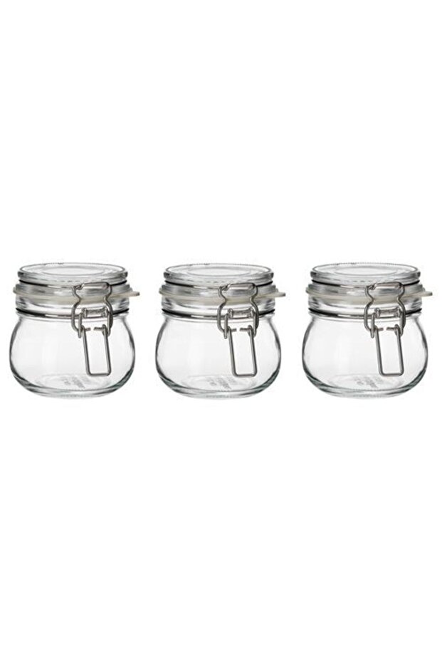 Glass Jars with Lids 3 Pieces 13 Cl Corken Jars Set of 3