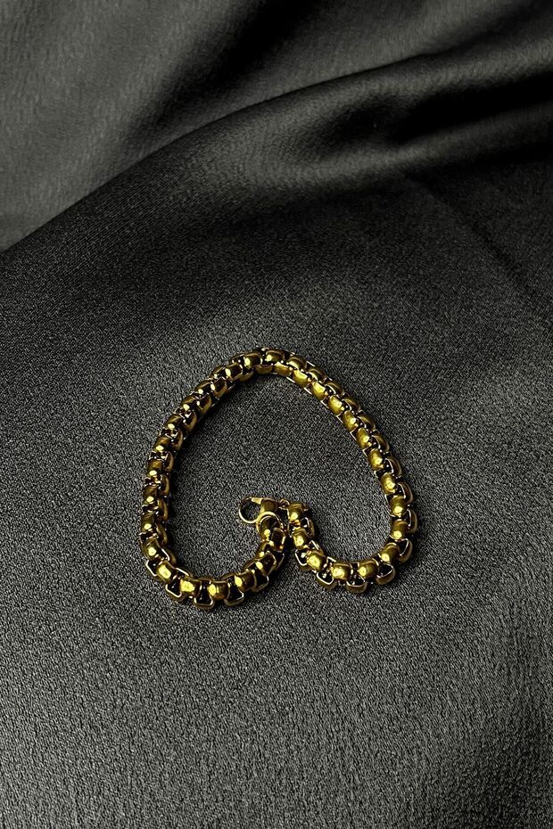 Steel Mesh Design Gold Gold Color 6.5mm 316L Chain 20cm Bracelet