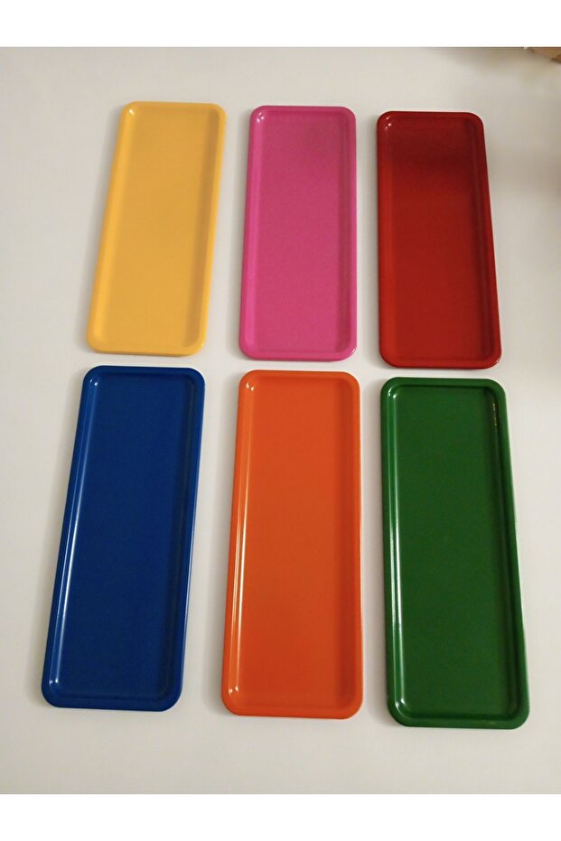 6 صواني عرض ملونة مستطيلة - 2