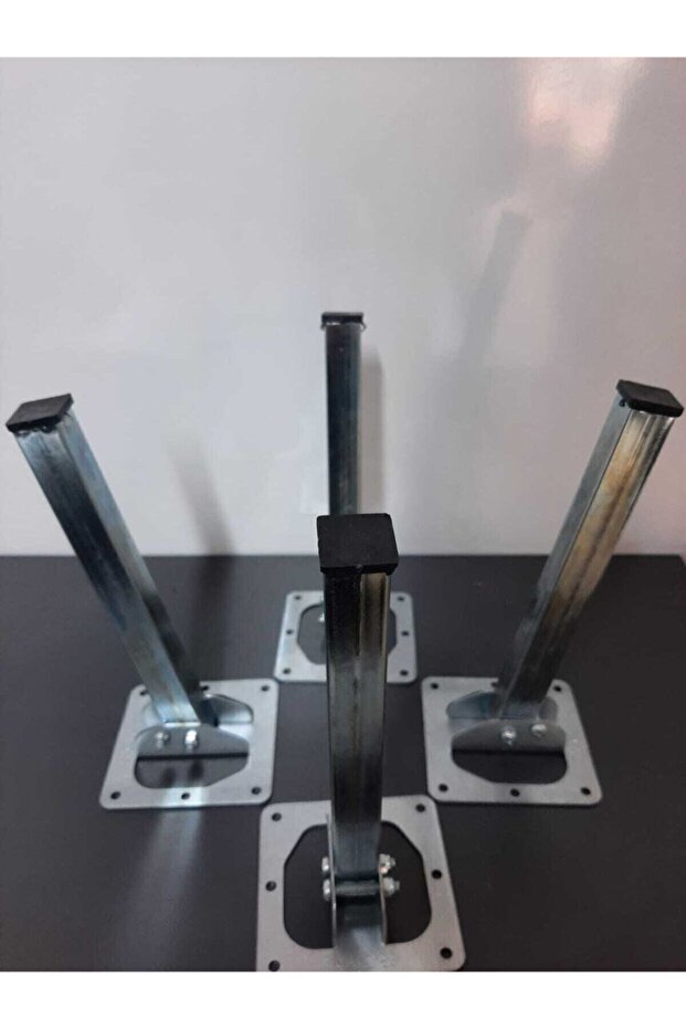 Gray Metal Table Legs 4 Pieces 20 cm - Single Size