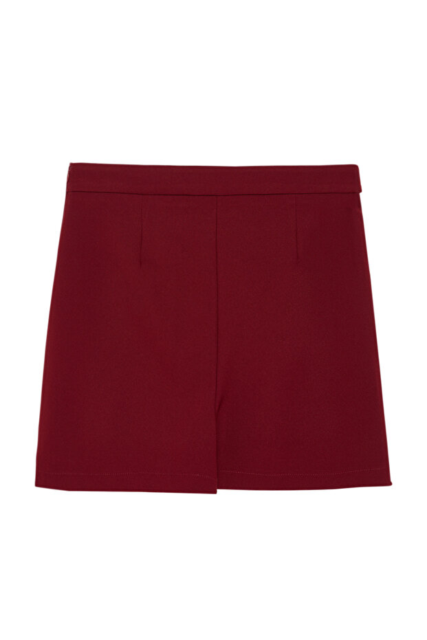 Bordo Kruvaze Dokuma Şort Etek TWOAW20SR0072 Şort & Bermuda TWOAW20SR0072 - 8