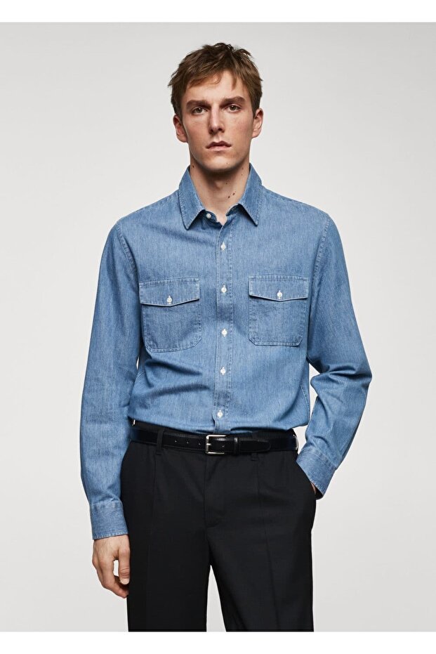 Cepli Denim Gömlek Ceket - 1