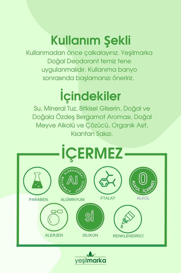 Doğal Roll On Deodorant- Bergamot Kokulu- Parfüm, Alüminyum Kimyasalı, Etil Alkol Içermez - 6