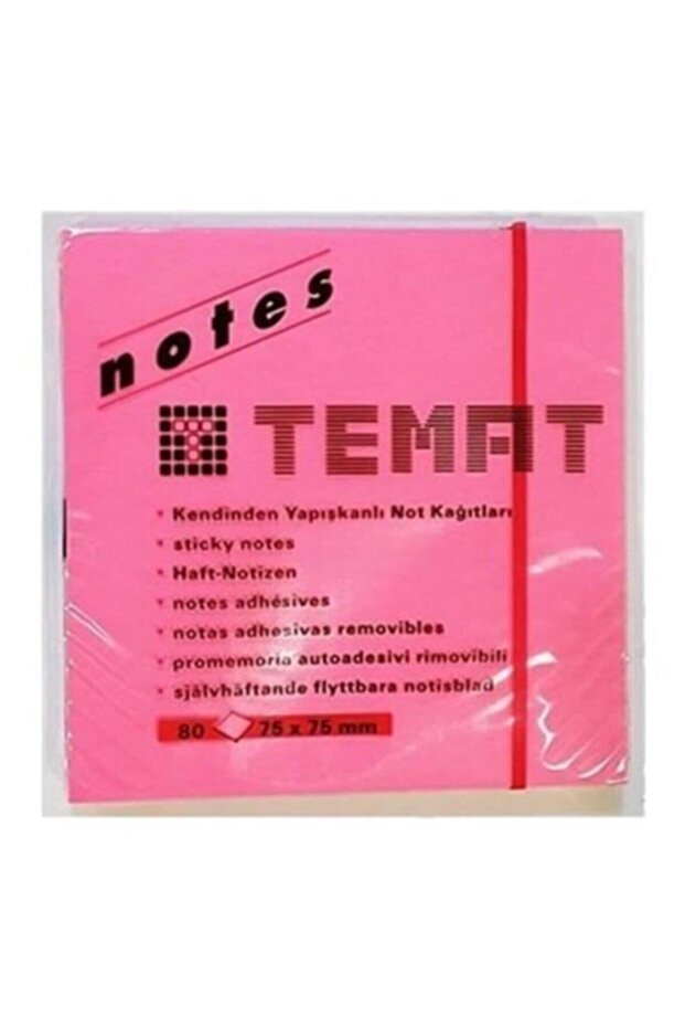 Adhesive Note Paper 75x75 Mm Highlighter Pink 80 Sheets