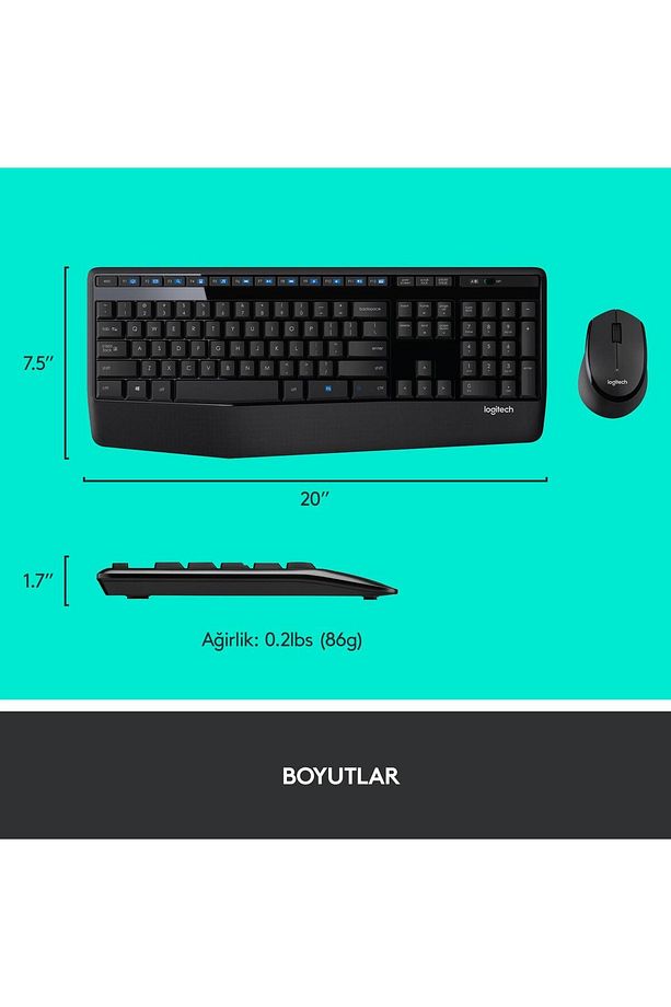 Kablosuz Klavye Mouse Seti Türkçe Q Siyah Kablosuz Klavye Ve Mouse Seti - 8