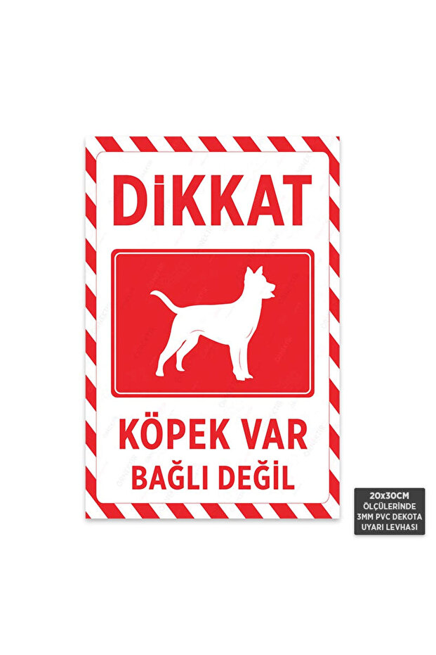 U1146 - Caution Dog Present Not Tied Dekota Warning Sign (20X30Cm)