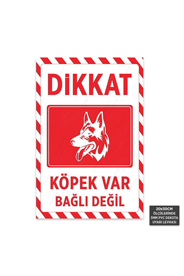 U1138 - Caution Dog Present Not Tied Dekota Warning Sign (20X30Cm)