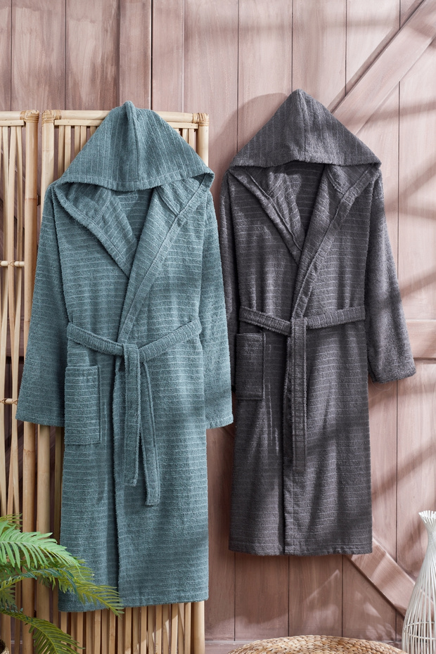 Karya Hooded Bathrobe Set Large Size Cotton | King Size |