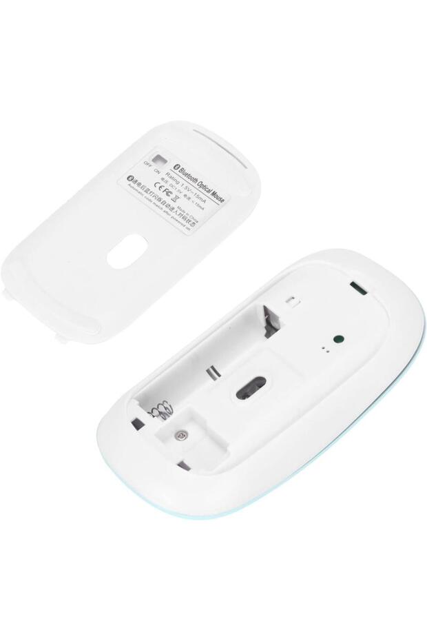 Samsung Galaxy Tab Active Pro T547 Uyumlu Kablosuz Bluetooth Pilli Optik Mouse - Mavi - 5