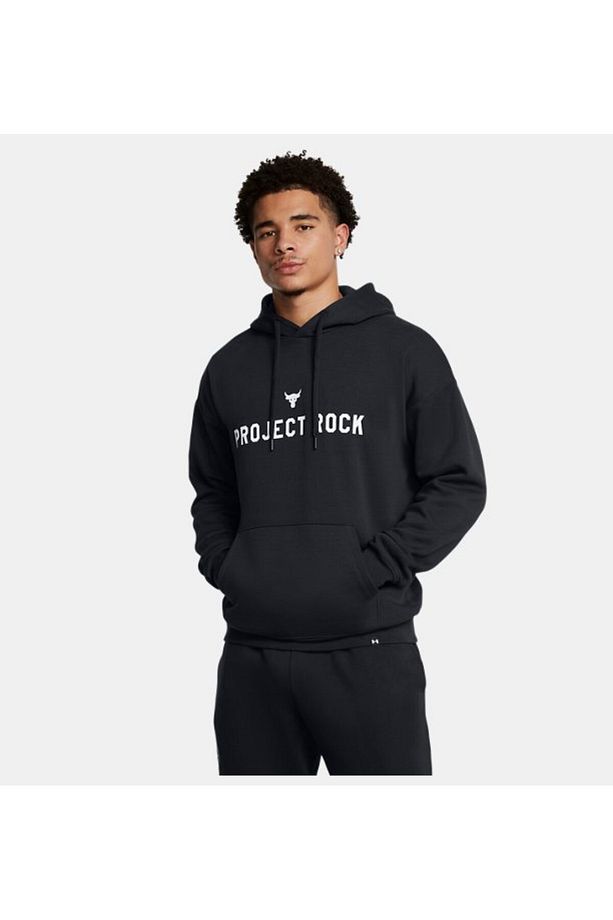 Erkek UA Project Rock Icon Fleece Kapüşonlu Üst 1386882-001 - 1