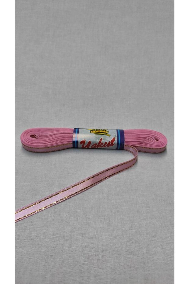 1 cm Satin Ribbon 10 Meters Pink Gold Glitter – Ribbon