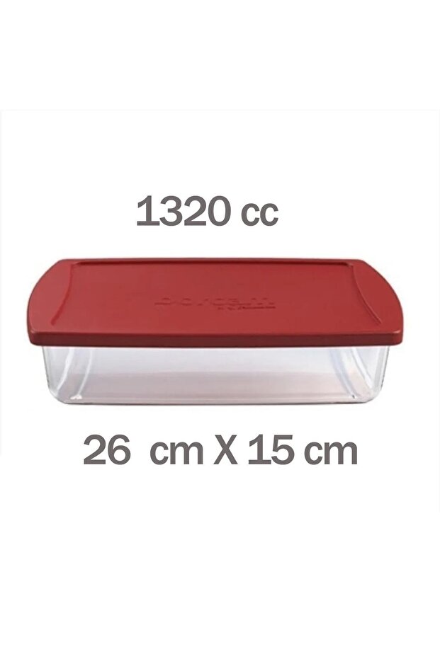 Red Covered Pyrex Set 4 Pieces - 4