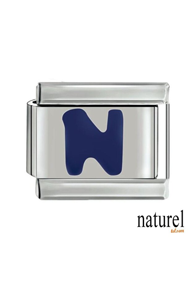 Italian Stainless Steel 9mm Letter "N" Charm