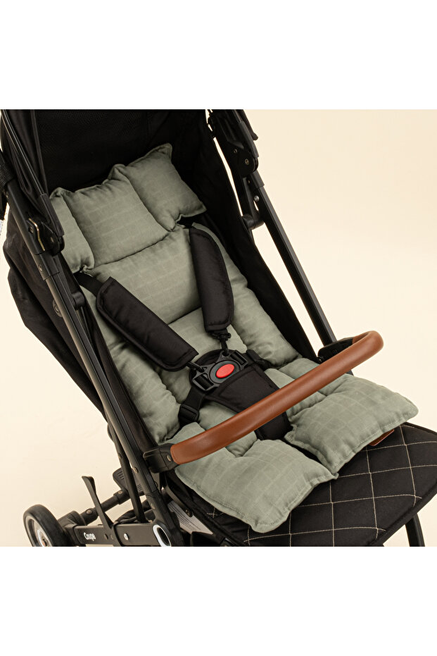 Muslin Baby Stroller Cushion Khaki Muslin