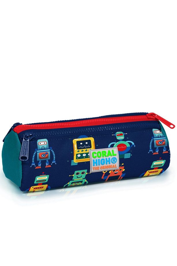 Kids Lacivert Robot Desenli Iki Bölmeli Yuva Sırt Çantası 3'Lü Set 3SET23348 - 2