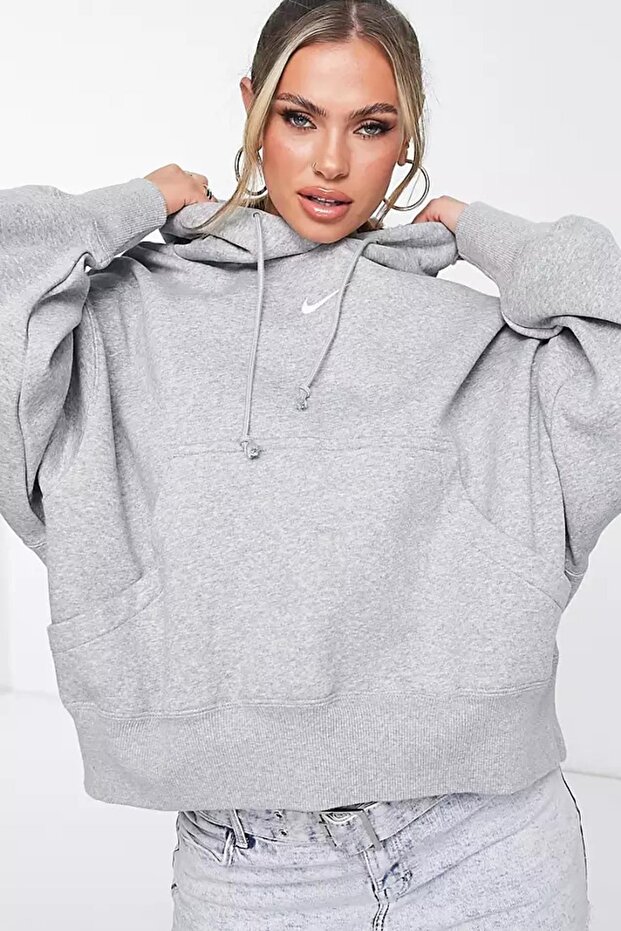 سويت شيرت نسائي رمادي كبير الحجم من Phoenix Fleece