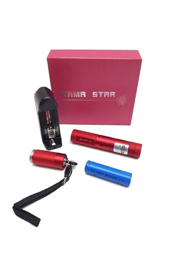 Green Laser Pointer Şarjlı Güçlü Yeşil Metal Kasa - 1