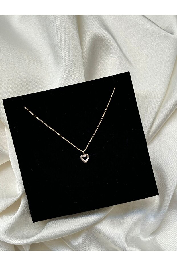 Minimal Kalp Kolye Gold Renk - 5