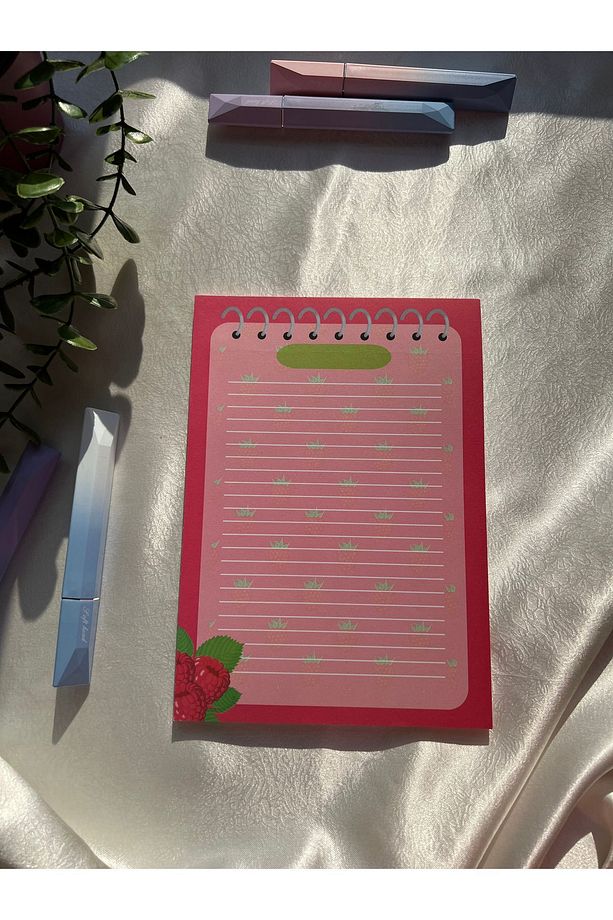 A5 Frambuaz Desenli Notepad - Not Defteri - Bloknot - 4