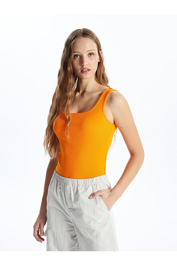 LCW Vision Kadın U Yaka Düz Atlet - 2