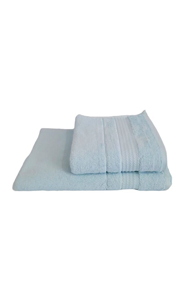 Trendy Large Size Bath Towel Set of 2 - A. Water Green (90X150 cm + 50X90 cm)