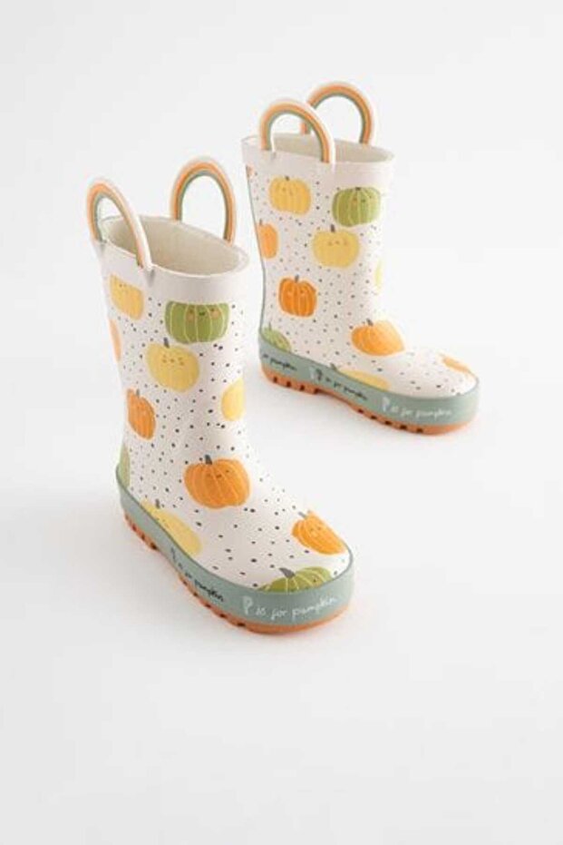 Patterned Pumpkin Boots - 5