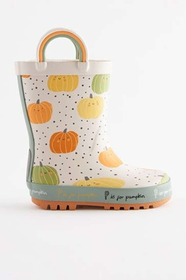 Patterned Pumpkin Boots - 6