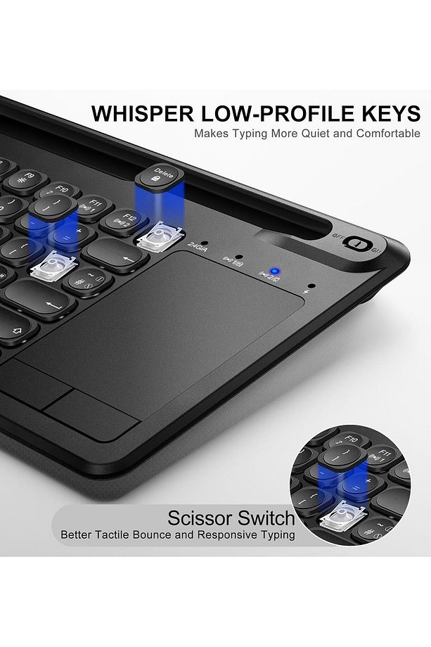 Yeni Kablosuz Bluetooth Klavye Taşınabilir Tablet Ultra Ince Sessiz Dizüstü Klavye - 3