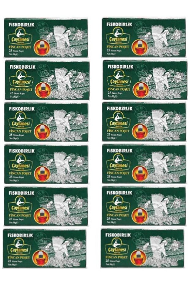 ÇAYTANESİ FİNCAN POŞET SİYAH ÇAY 25' Lİ * 12 PAKET - 1