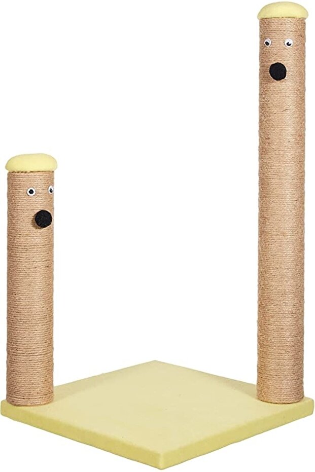Double Cat Scratching Post - Yellow [Energy Class A+]