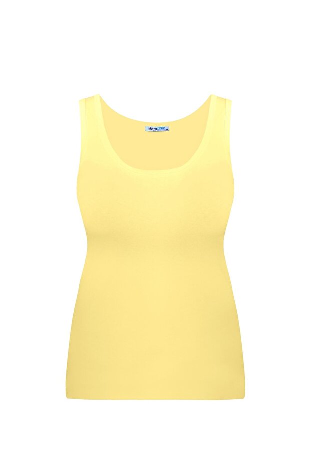 Kadın Sarı Pamuklu Atlet - 1