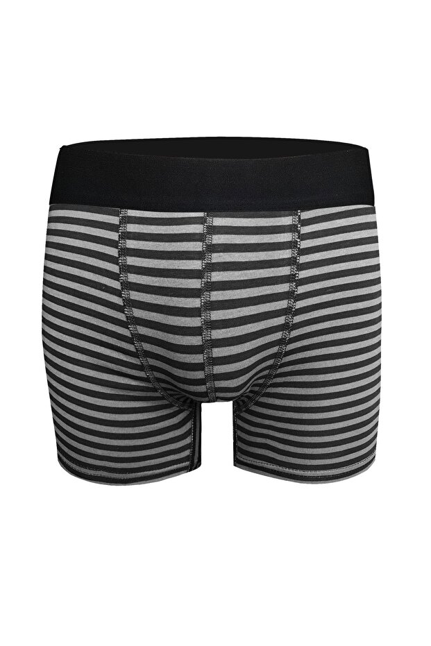 بوكسر رجالي منقوش باللون الأسود - 1