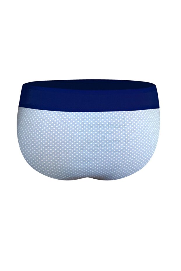 حذاء رجالي من القطن باللون الأزرق منقوش بنقاط - 2