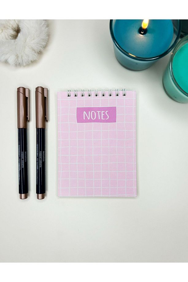 6'lı Defter Seti 10x13,5 cm Kareli Defter 40 Yaprak Üstten Spiralli Cep Defteri - 6