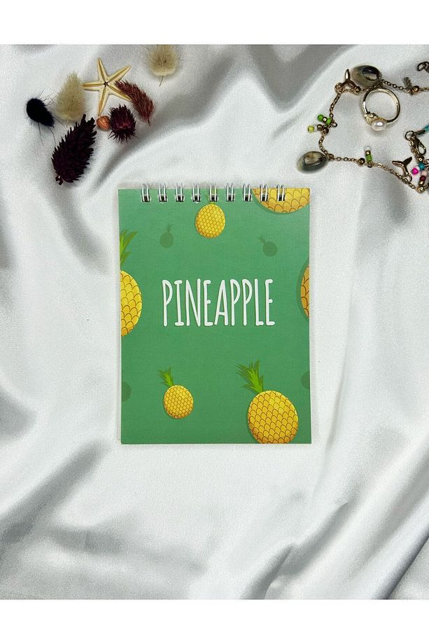 6'lı Defter Seti 10x13,5 cm Çizgisiz Defter 40 Yaprak Üstten Spiralli Cep Defteri Meyveler - 3
