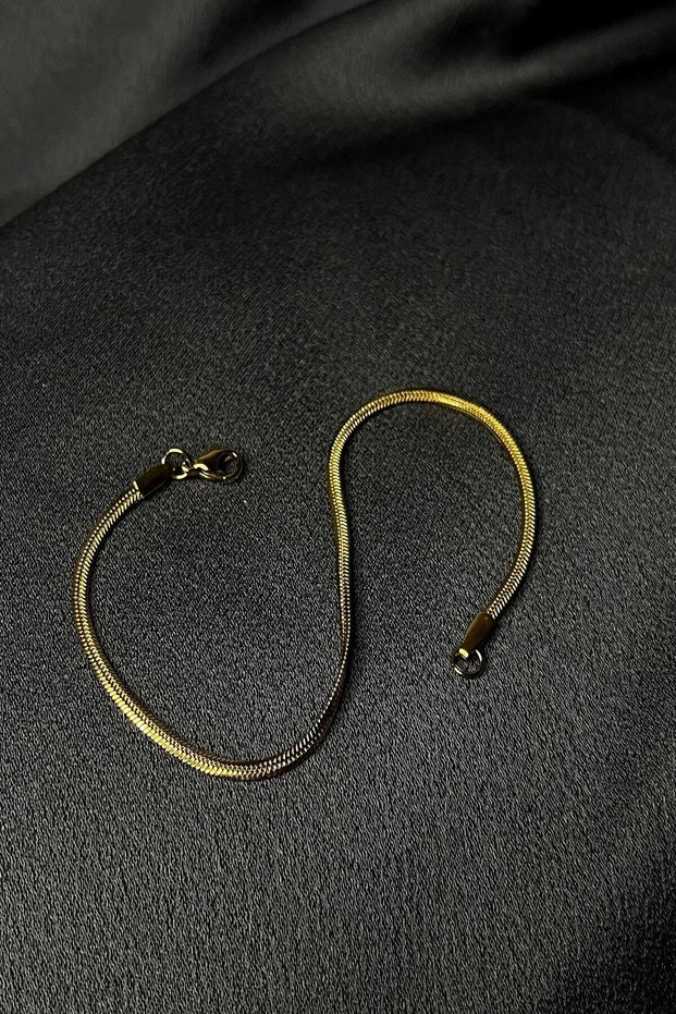 Steel Design Italian Model 3mm Gold Gold Color 316L 21cm Bracelet
