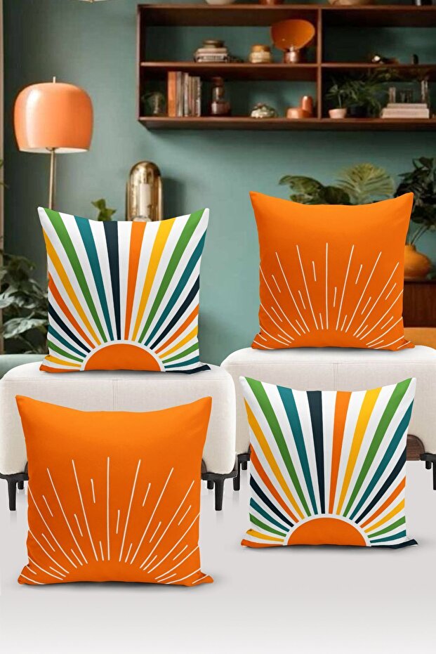 Minimalist Series - Set of 4 Digital Printed Throw Pillow Covers