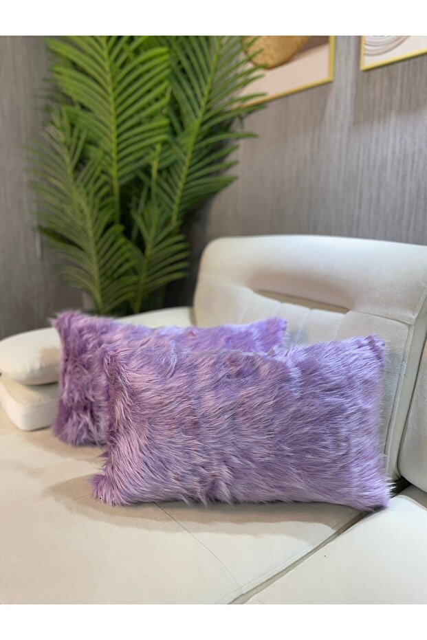 Lilac Rectangular Plush Throw Pillow Cover - 1