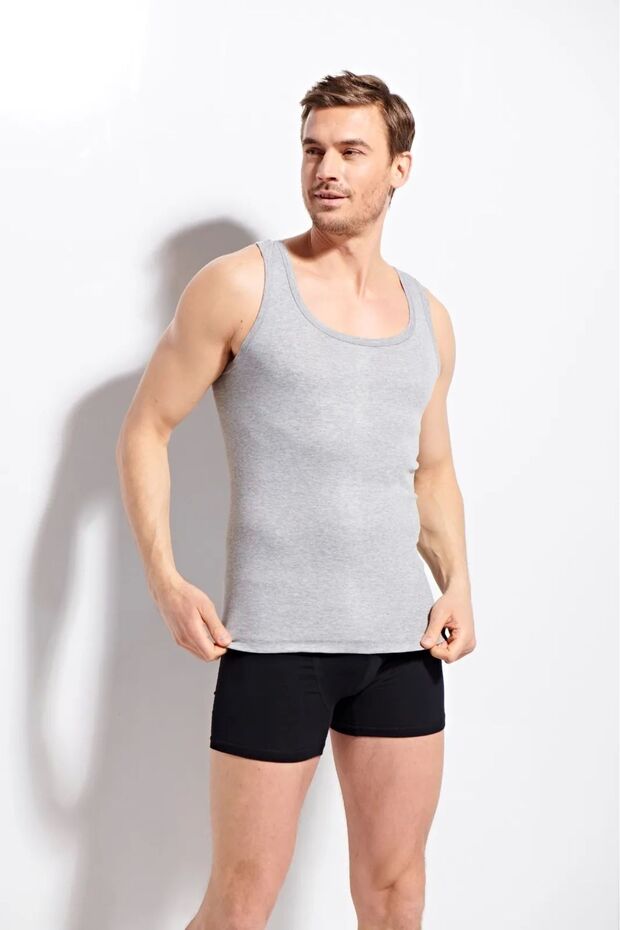 Men's Rib 100% Cotton Athlete K1231 - Gray