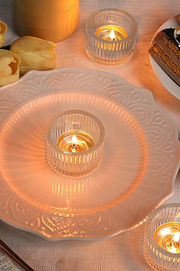 Eva 2 Adet Cam Tealight Mumluk - 6