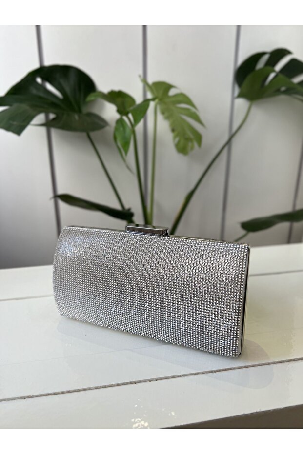 حقيبة فستان سهرة بحجر فضي - 2