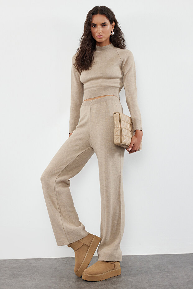 Mink Crop Basic Knitwear Bottom-Top Set TWOAW24AU00024 - 2