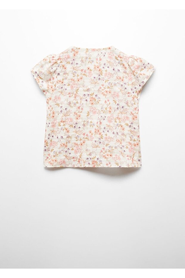 Düğmeli Çiçekli Bluz - 4