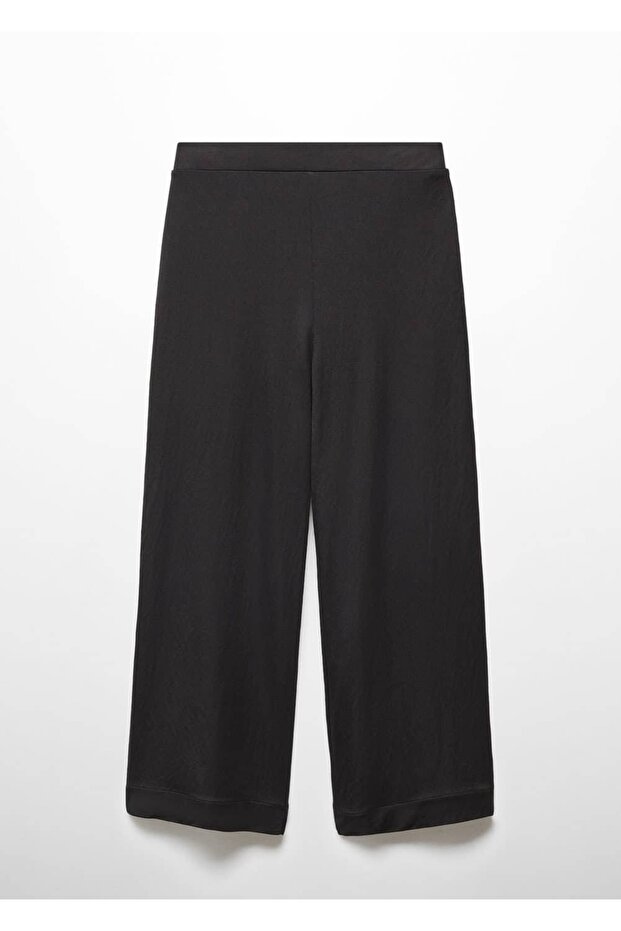 Beli elastik cropped pantolon - 3