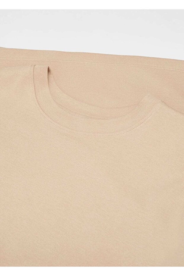 Pamuklu oversize tişört - 5