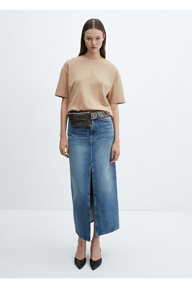 Pamuklu oversize tişört - 2