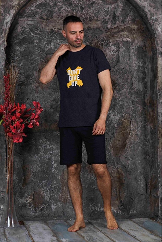 Men's Short Sleeve Capri Shorts Pajama Set New Season